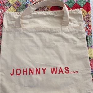 Johnny Was large canvas drawstring bag